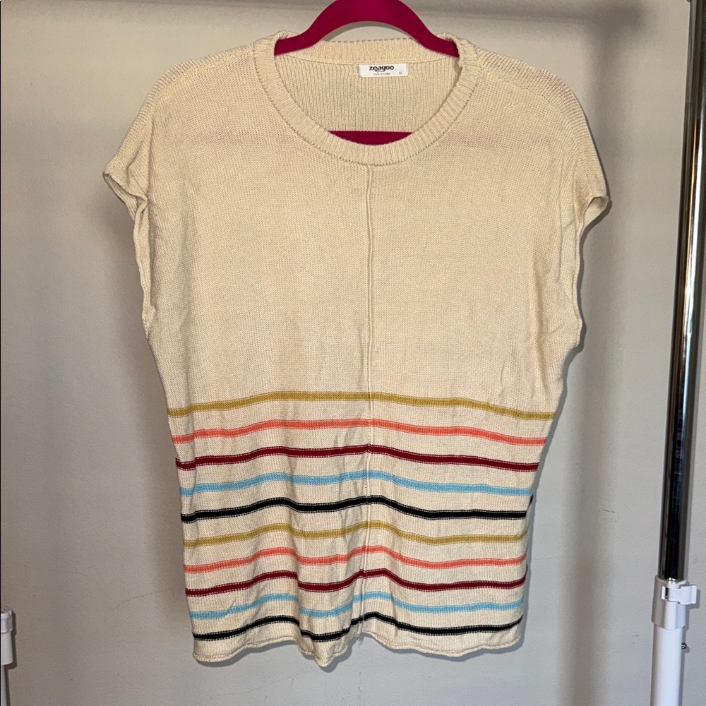 Zeagoo Beige Knit Sweater Shirt